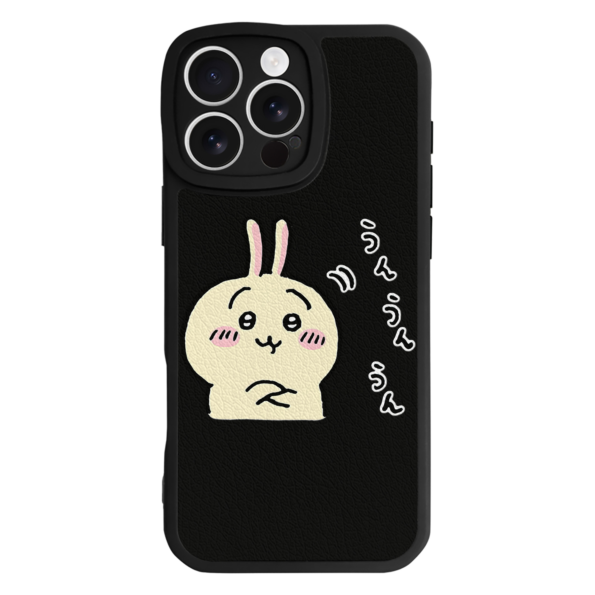 （画像用） ちいかわ うさぎ Chii-kawa usagi 【iPhone 16シリーズ対応】シリコンスマホケース（レザー調） 材質：シリコン